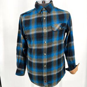 Legendary Whitetails Blue and Black Plaid Flannel Shacket Shirt Size M‎